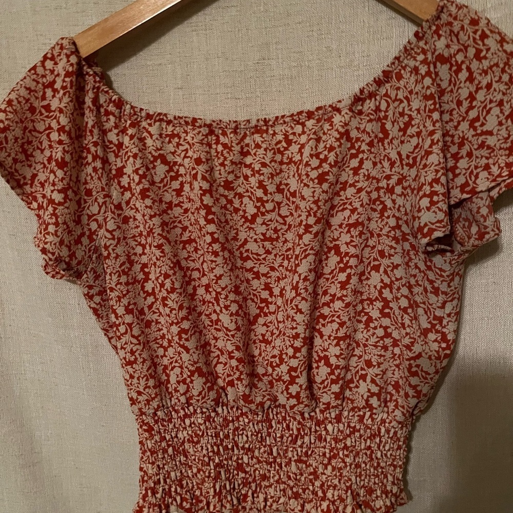 Monteau Floral Cropped Top Size M - Picture 2 of 4